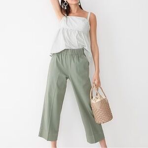 J Crew Astrid Wide Leg Pull on Chino Pant in Cypress Green XL Tall